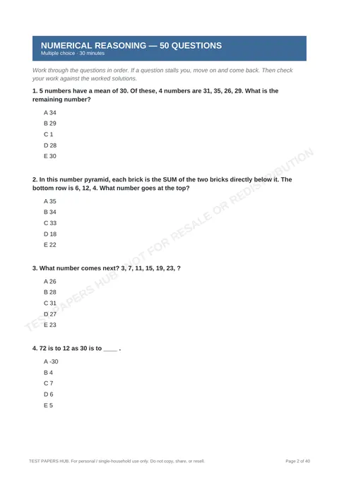 Questions preview