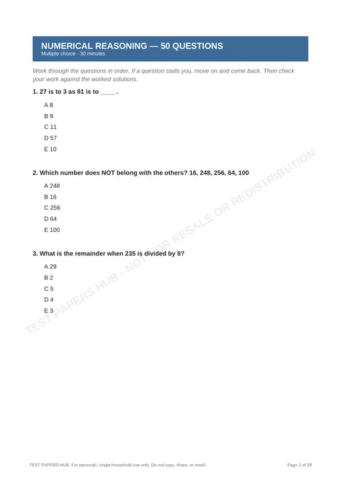 Questions preview