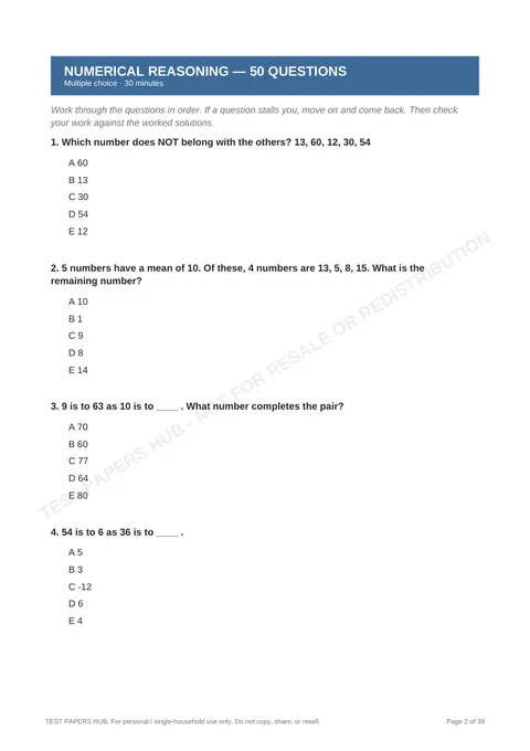 Questions preview