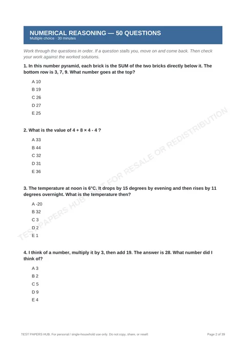 Questions preview