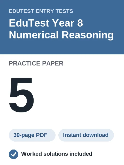 EduTest Year 8 Numerical Reasoning Practice Paper 5