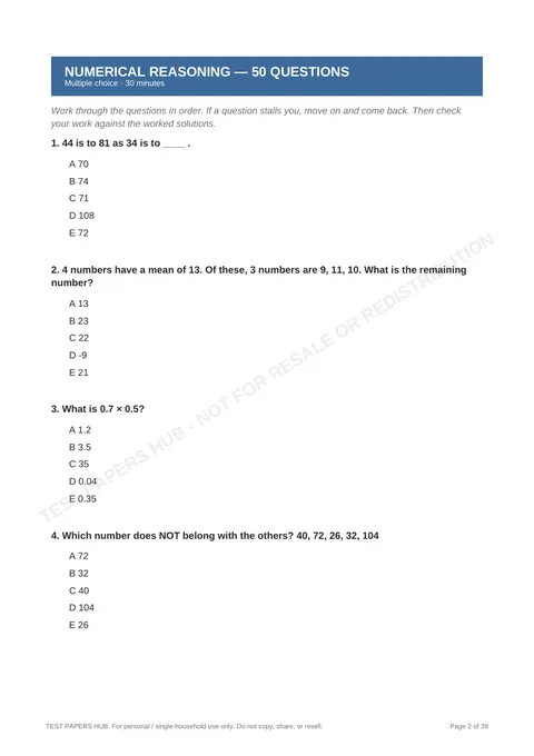 Questions preview