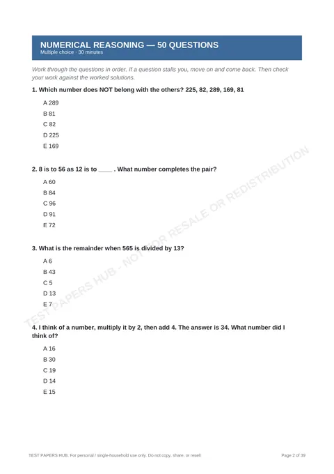 Questions preview