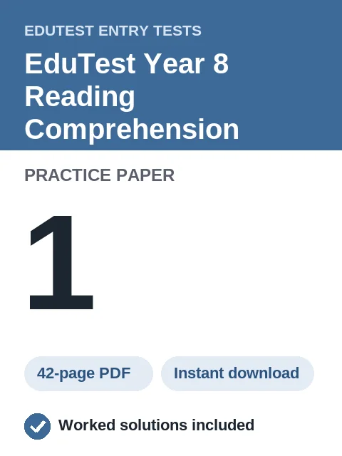 EduTest Year 8 Reading Comprehension Practice Paper 1