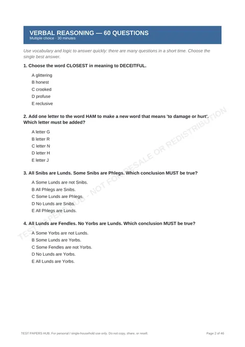 Questions preview