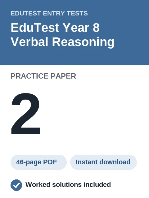 EduTest Year 8 Verbal Reasoning Practice Paper 2