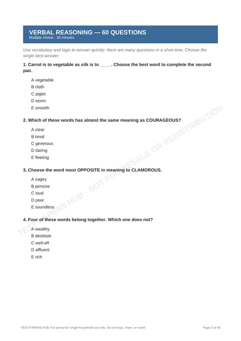 Questions preview