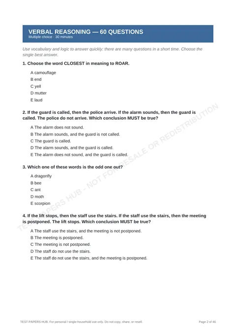 Questions preview