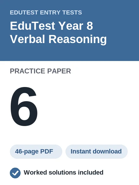 EduTest Year 8 Verbal Reasoning Practice Paper 6