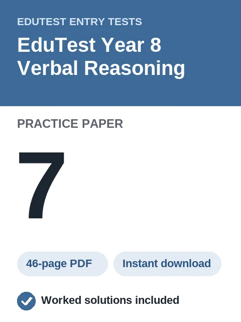 EduTest Year 8 Verbal Reasoning Practice Paper 7