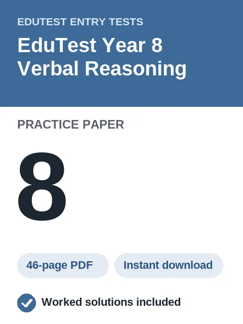 EduTest Year 8 Verbal Reasoning Practice Paper 8