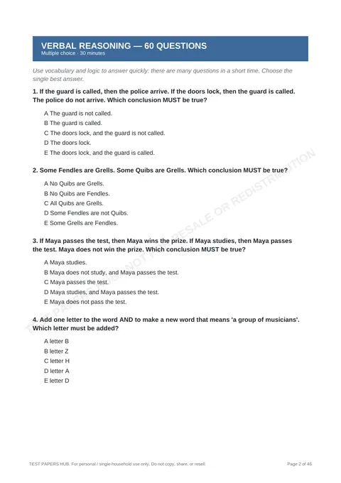 Questions preview
