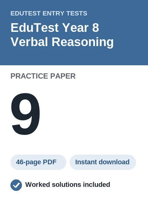 EduTest Year 8 Verbal Reasoning Practice Paper 9