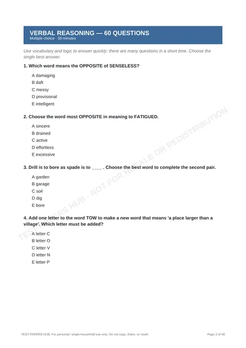 Questions preview