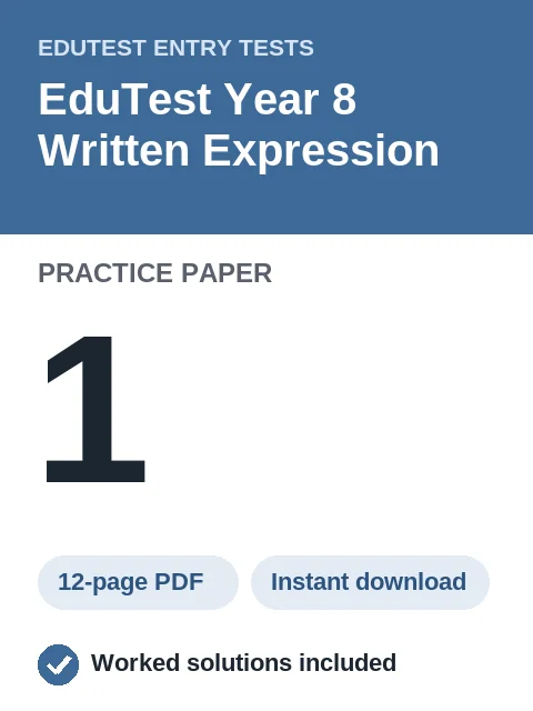 EduTest Year 8 Written Expression Practice Paper 1