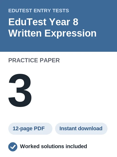 EduTest Year 8 Written Expression Practice Paper 3