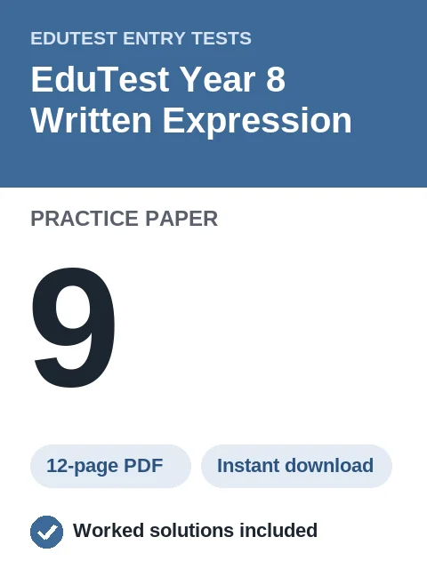 EduTest Year 8 Written Expression Practice Paper 9