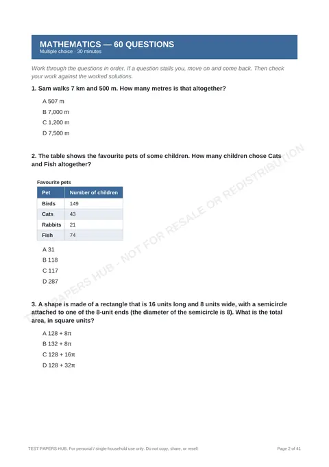 Questions preview