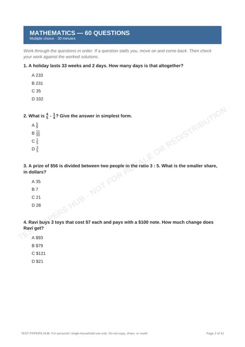 Questions preview
