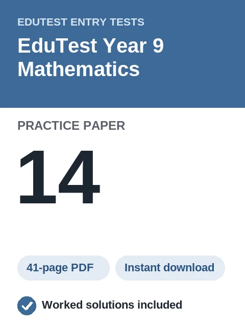 EduTest Year 9 Mathematics Practice Paper 14