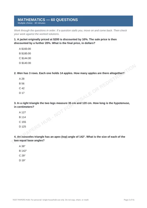 Questions preview