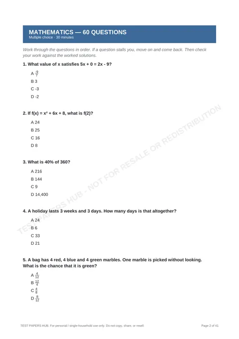 Questions preview