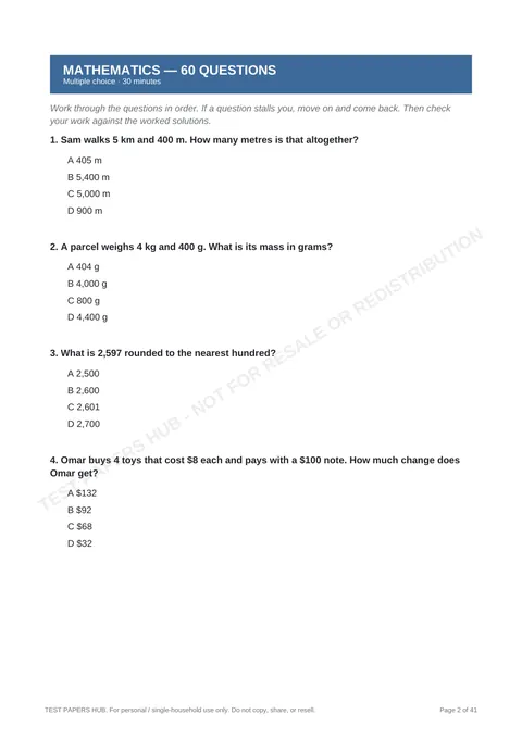 Questions preview