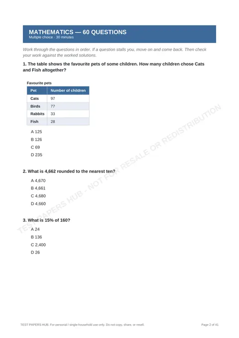 Questions preview