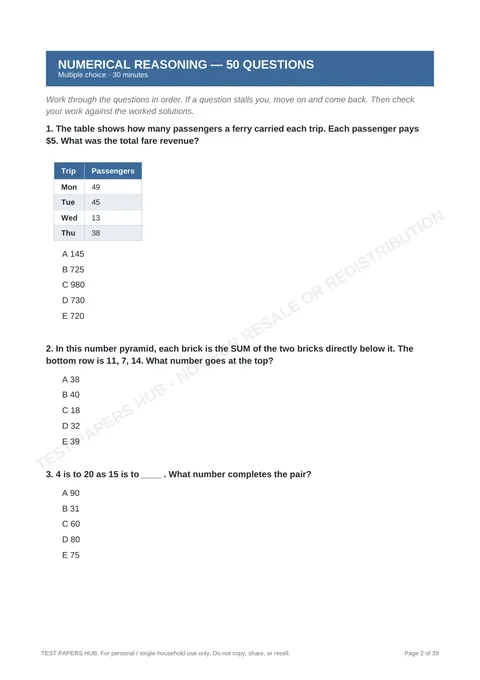 Questions preview