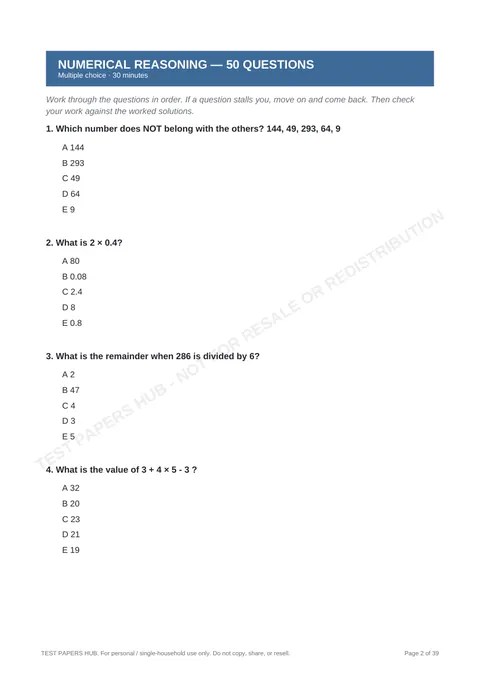 Questions preview