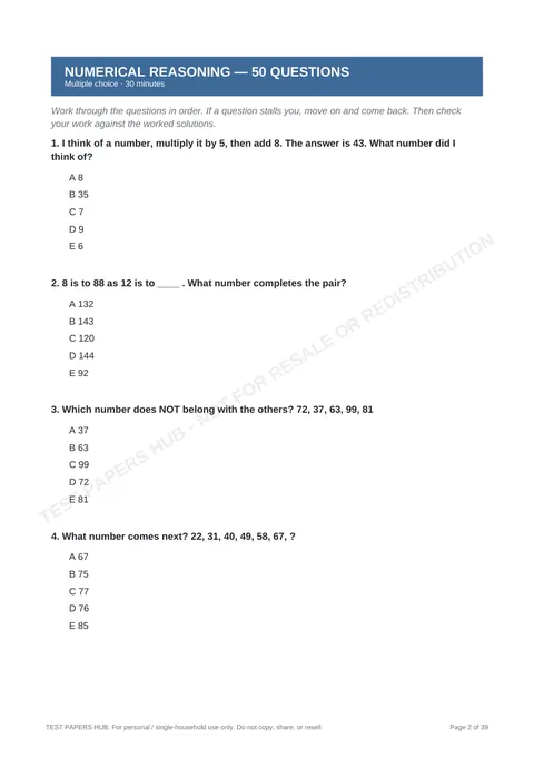 Questions preview