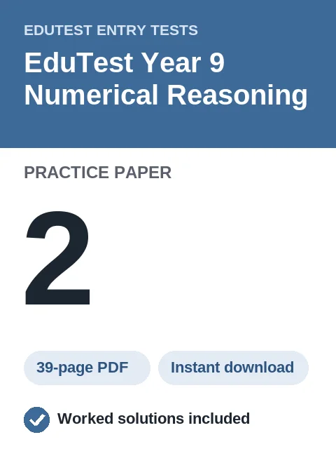 EduTest Year 9 Numerical Reasoning Practice Paper 2