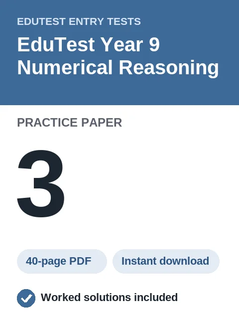 EduTest Year 9 Numerical Reasoning Practice Paper 3