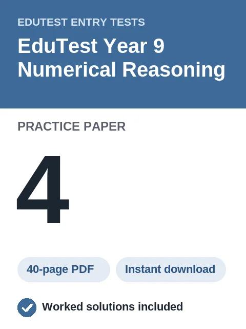 EduTest Year 9 Numerical Reasoning Practice Paper 4