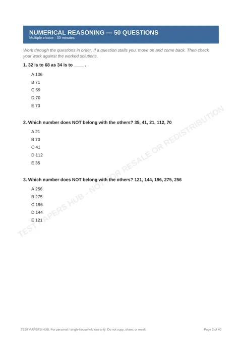 Questions preview