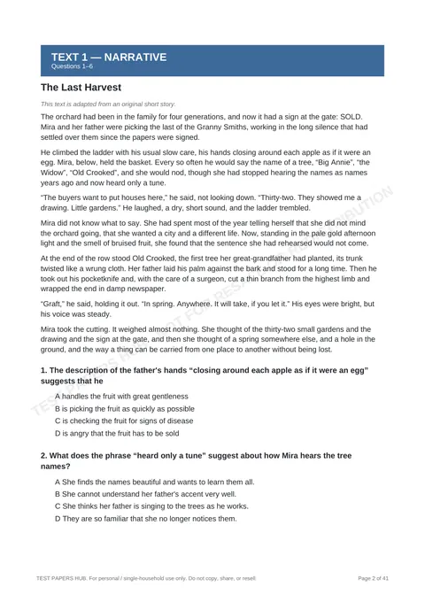 Questions preview
