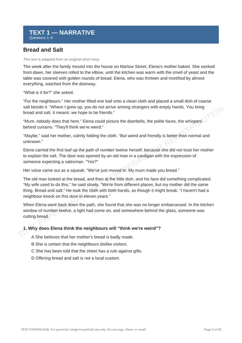 Questions preview