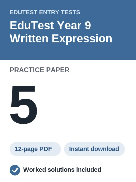 EduTest Year 9 Written Expression Practice Paper 5