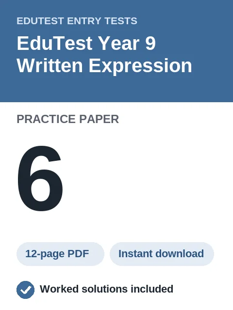 EduTest Year 9 Written Expression Practice Paper 6