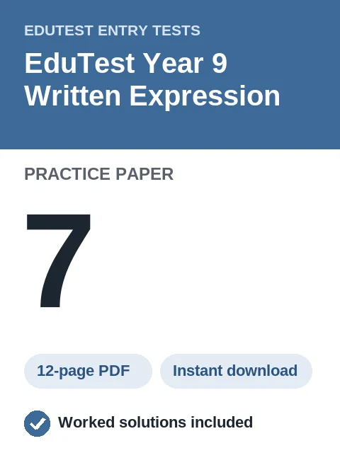 EduTest Year 9 Written Expression Practice Paper 7