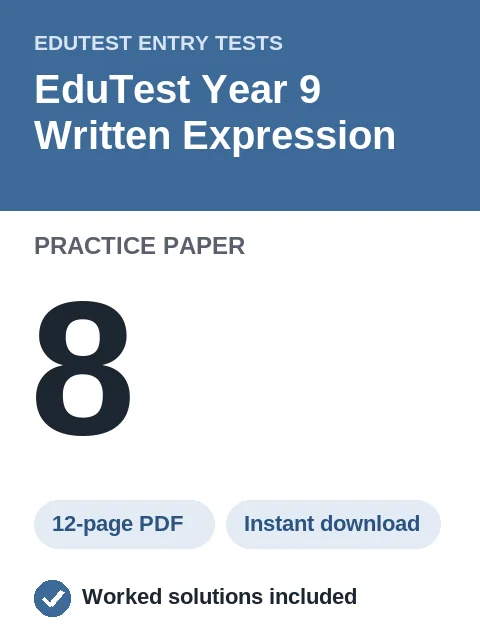 EduTest Year 9 Written Expression Practice Paper 8