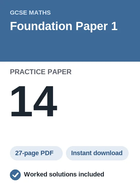GCSE Maths Foundation Paper 1 Practice Paper 14