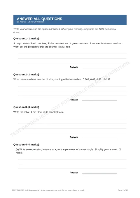 Questions preview