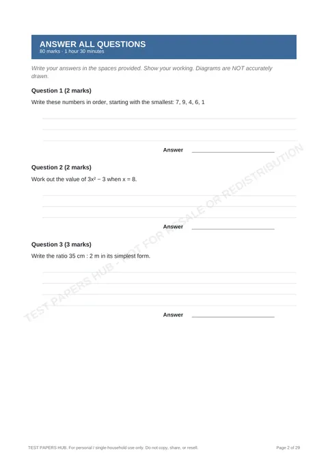 Questions preview