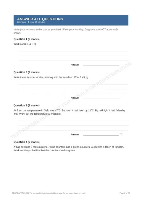 Questions preview