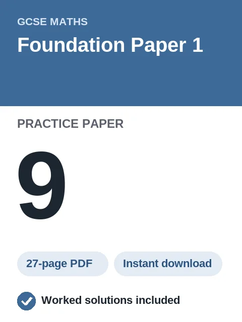 GCSE Maths Foundation Paper 1 Practice Paper 9