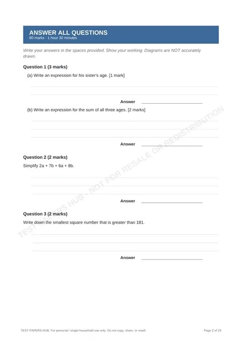 Questions preview