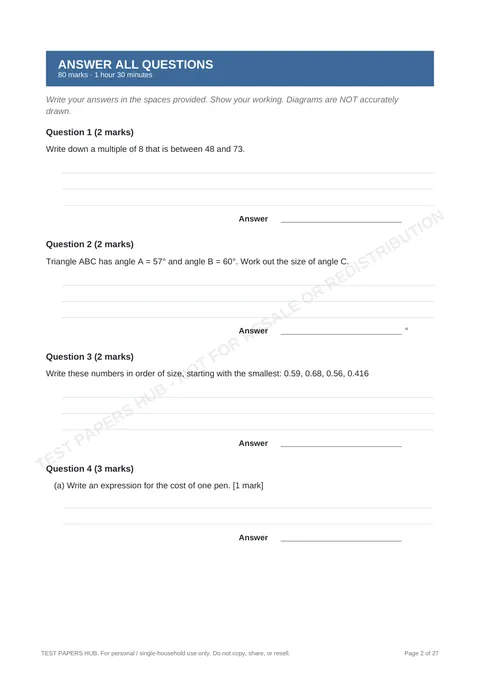 Questions preview
