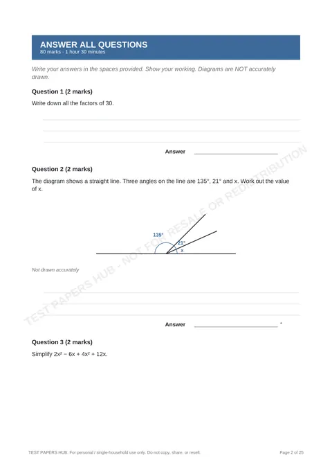 Questions preview