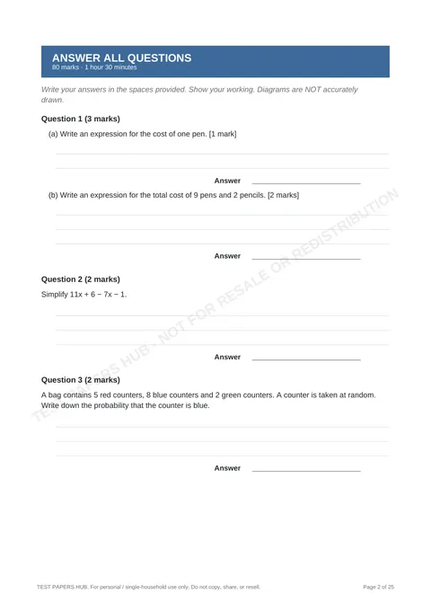 Questions preview